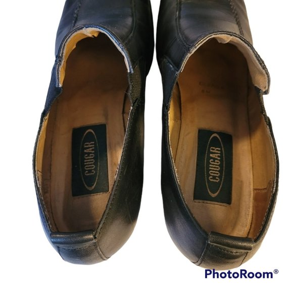 Vintage Cougar Leather Chunky Heel Shoe - Picture 6 of 7